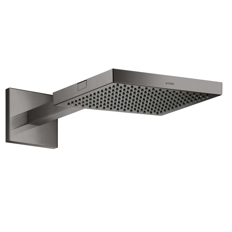 Showersolutions Rain Fixed Shower Head, Polished Black Chrome