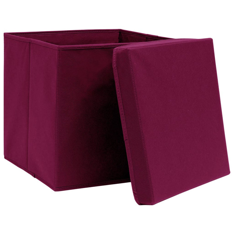 Rebrilliant Fabric Decorative Bin, 32cm H x 32cm W x 32cm D, Dark Red