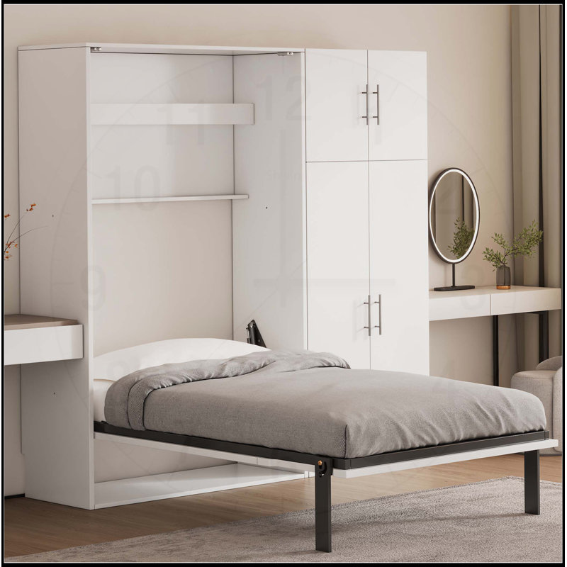 Lit escamotable avec casiers et armoires escamotables, Simple