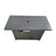 Foyer de table en acier au propane de 25 po H x 42 po l, 50 000 sorties, 8 heures de combustion, allumage par bouton-poussoir, gris avec couvercle gris, plateau en acier inoxydable
