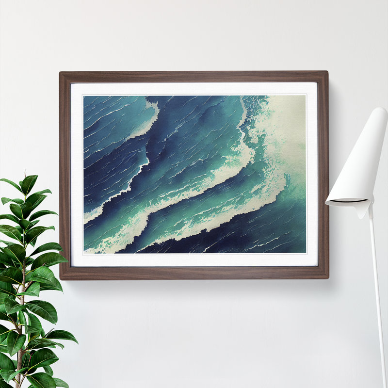 Ocean Vol.2 - Framed Print, 34cm H x 46cm W x 2cm D, Walnut