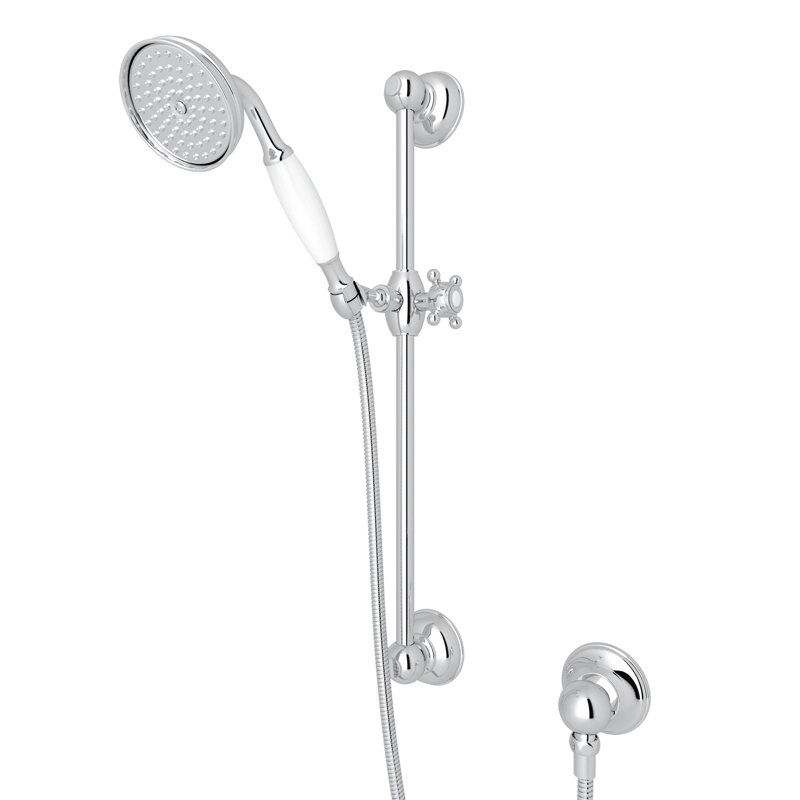 Spa Handshower Set with 22" Slide Bar and Single-Function Handshower, Polished Chrome