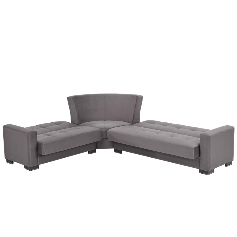  Cailum Legacy 224” Convertible Sectional Sofa Bed with Storage – Firm Support L-Shaped Sleeper Sectional for Small Spaces