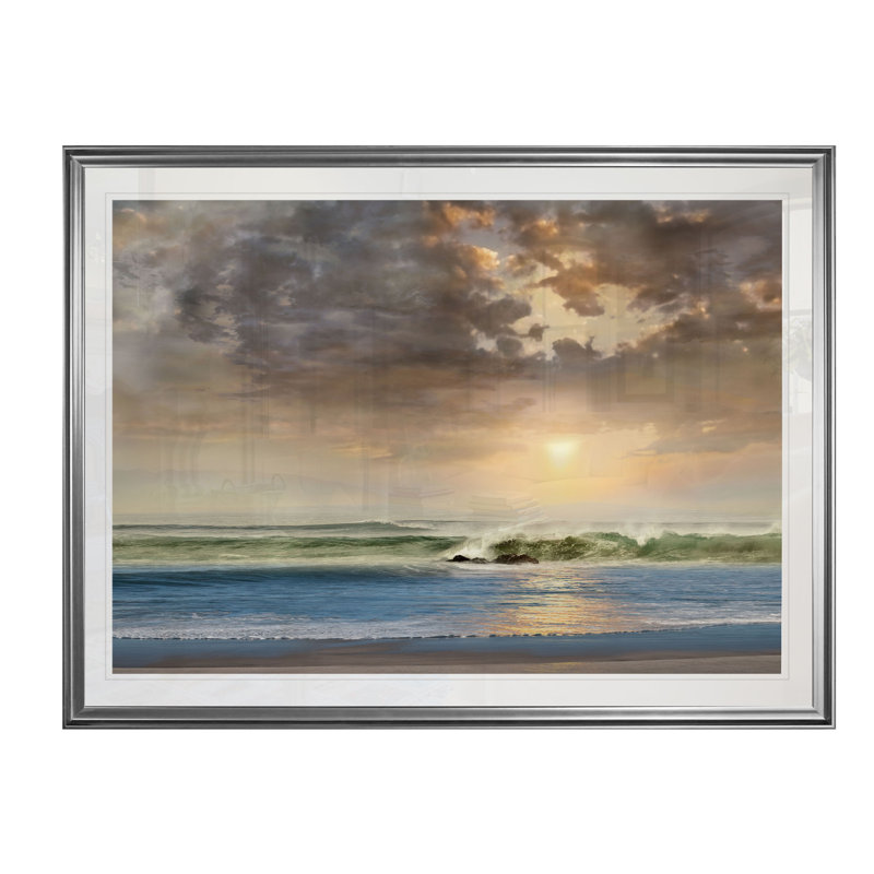 « through the clouds », impression, H 20 po x l 24 po x P 1,5 po, Cadre argenté