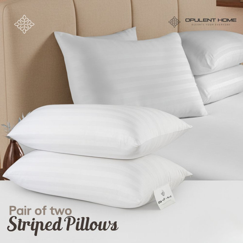 Opulent Home Striped Winter Duvet & Pillow Set – 15 Tog Ultra Lightweight, Breathable & Hypoallergenic - Available Single/Double/King/Super King