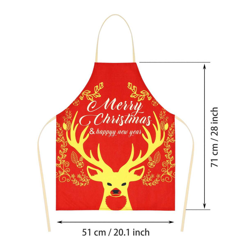 Christmas Linen Bib Apron