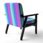 Fauteuil d'appoint rembourré à motif bleu et mauve
