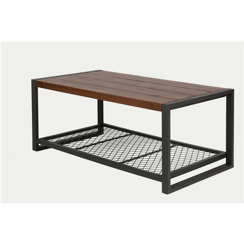 Console Coffee Table with a Natural Reclaimed Wood Finish, for Living room