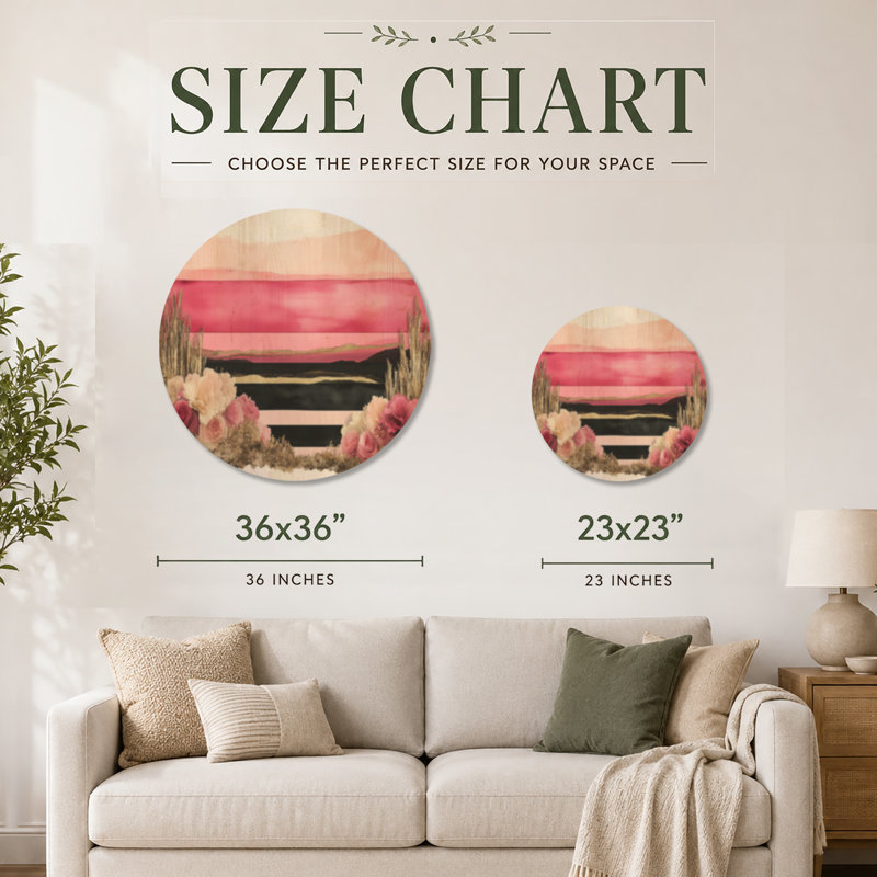 Landscape & Nature Solid Wood Wall Decor, 36" Round, Round