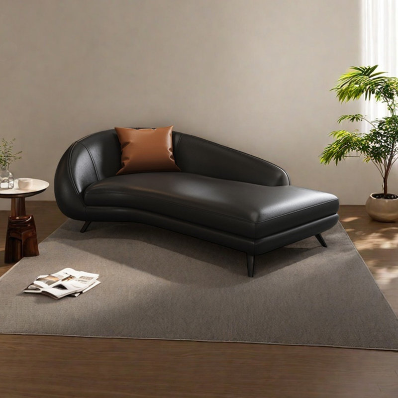 Fauteuil inclinable ergonomique en similicuir, Face à la gauche, Noir