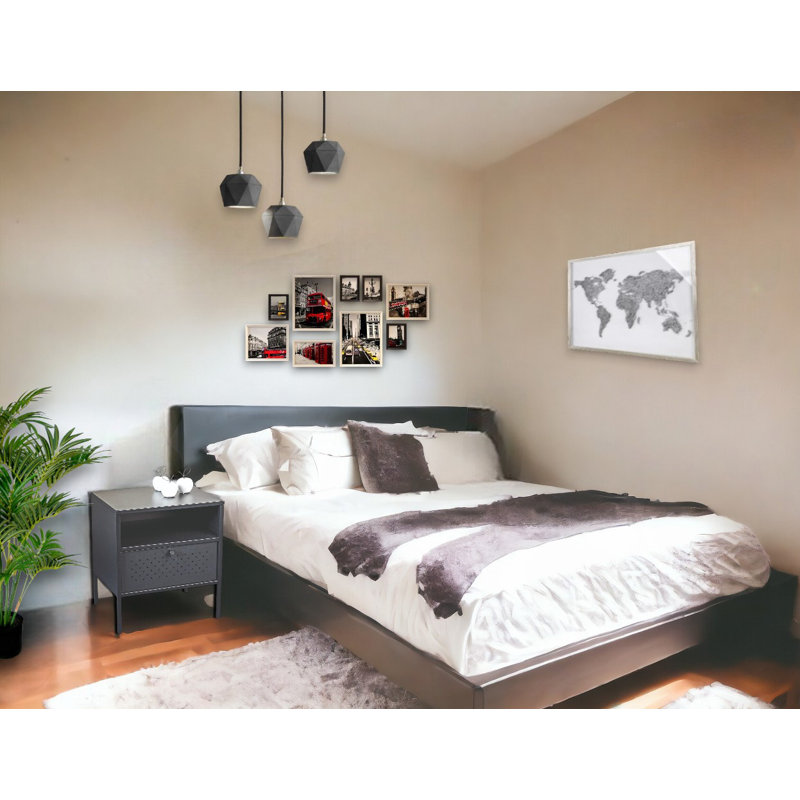 Zaria 1 Drawer Bedside Table, Black