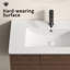 Lavabo vasque de salle de bain, comptoir de meuble-lavabo en céramique sans trop-plein, pratique pour ranger des objets personnels