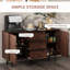 Armoire, 2 armoires, 3 tiroirs, tablette réglable, brun rustique, pour la salle à manger, le vestibule, la console de rangement, les armoires et le salon, la cuisine