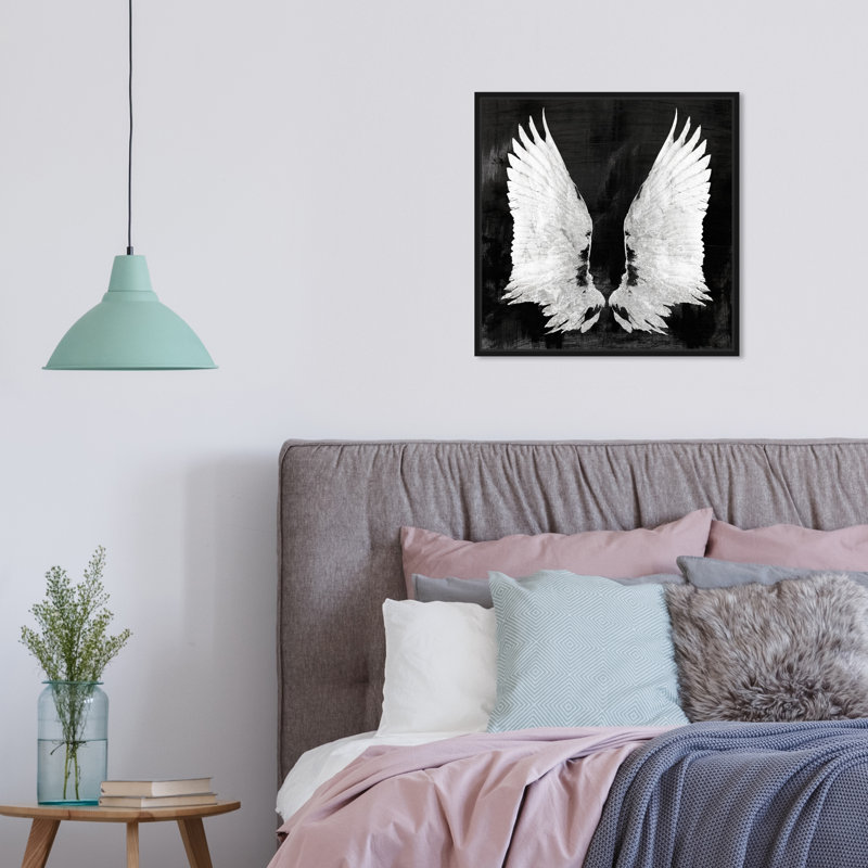 " My Night Wings " Painting Print, 16" H x 16" W x 1.5" D, Black