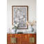 Art sur toile 31,5 x 47 po "White Blossom" avec fond gris et cadre en PS brun