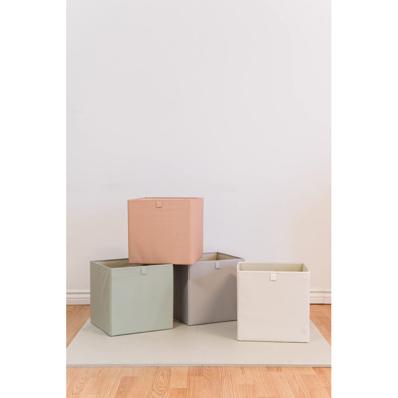 UBXS 3 Sprouts - Cube de rangement en tissu recyclé, Crème