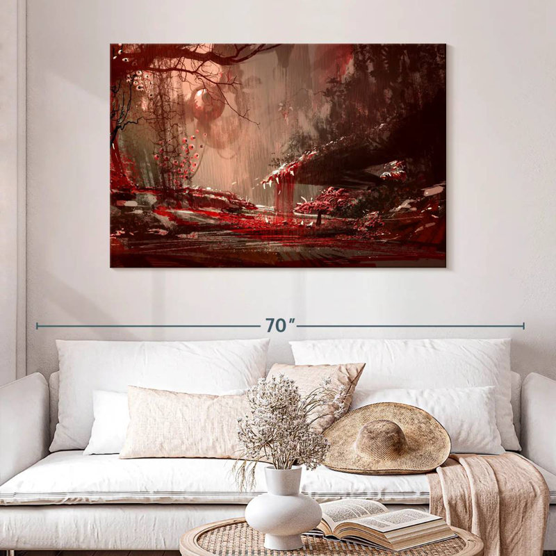 Kelan Blood Red Forest, 32" H x 48" W
