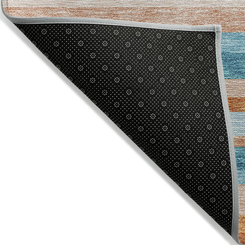 Tapis intérieur lavable rayé 8 pi