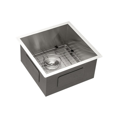 18 Gauge Stainless Steel Sink Undermount - 13 Inch, Single Bowl, Hard And , Condensation, With Template & Drying Rack Surface, Dish Grid
