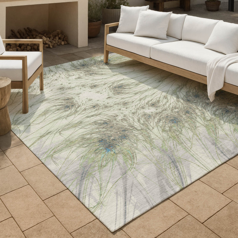 Machine Washable Indoor/Outdoor Chantille ACN2599 Animal Rug, Aloe, 9' x 12'