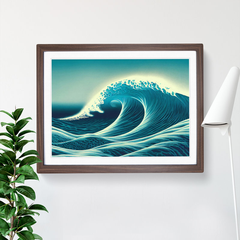 An Adventurous Ocean Wave, Walnut, 25cm H x 34cm W x 2cm D