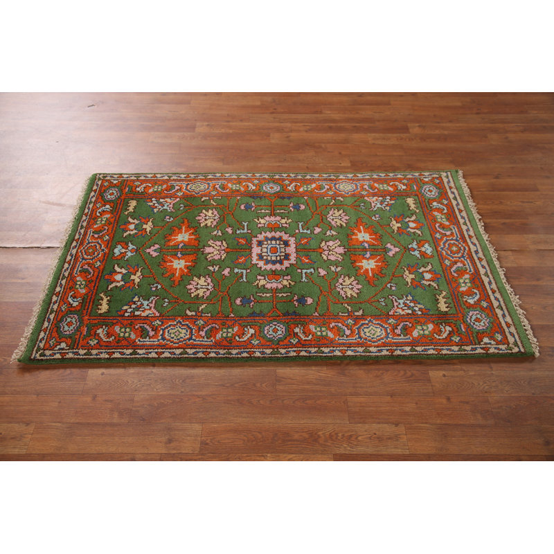 Tapis traditionnel indien vert 3x5