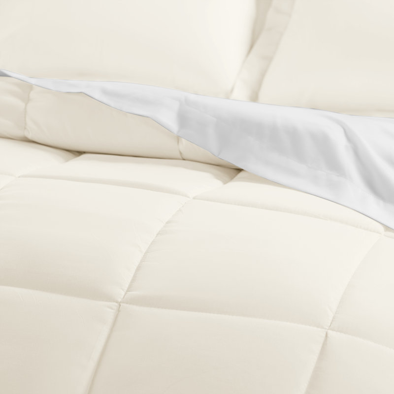 Ivory Double-Brushed Microfiber 8-Piece Full Bedding Set