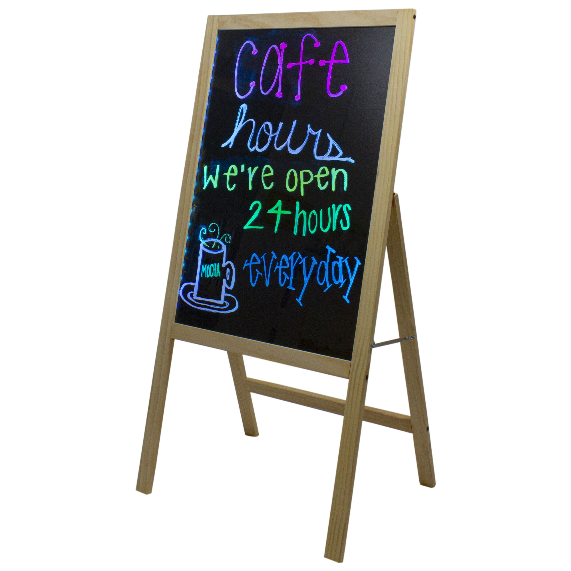 LED Writing Message Board A Frame Chalkboard Easel Floor