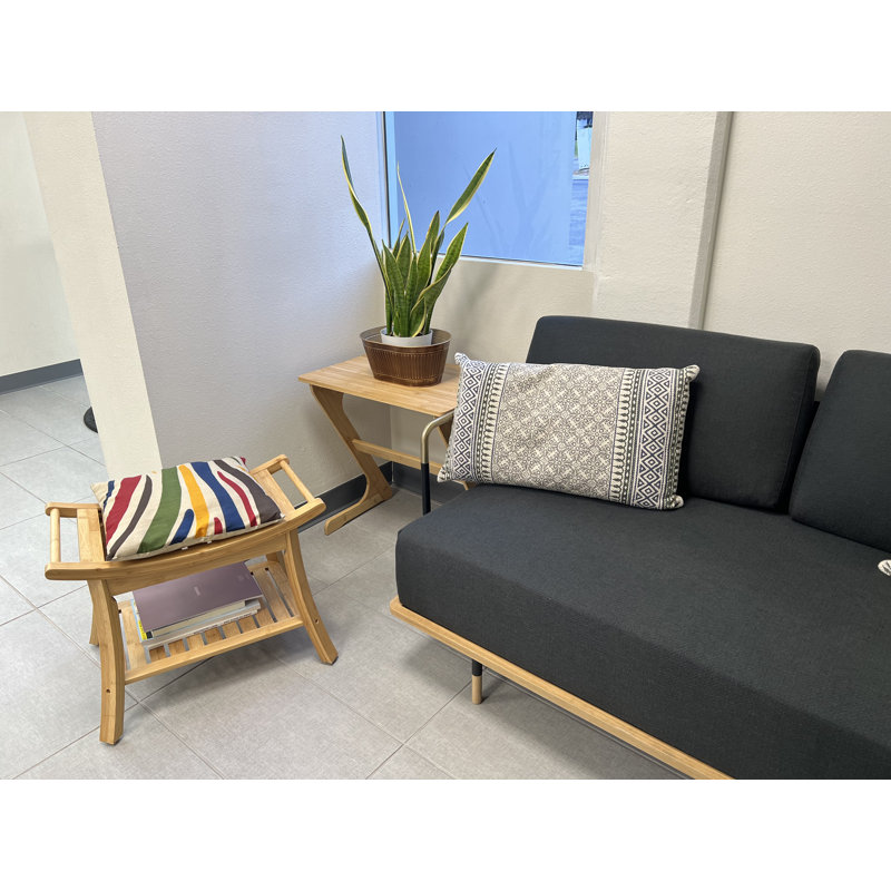 Kyoto Natural Bamboo 24'' Shower and Entryway Bench with Grip Arms