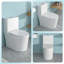 Toilette monobloc en céramique pour salle de bain, brute de 12 po, 1,1 / 1,6 GPF, double chasse avec siège à fermeture douce, puissant double chasse CARTE 800 g