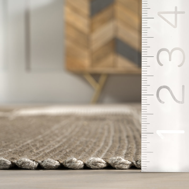 Sand and Beige Tufted Handmade Cotton 4' x 6' Area Rug