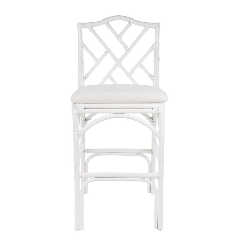 Tabouret de bar et de comptoir Alderson, Blanc, Tabouret de bar (avec siège à une hauteur de 31,