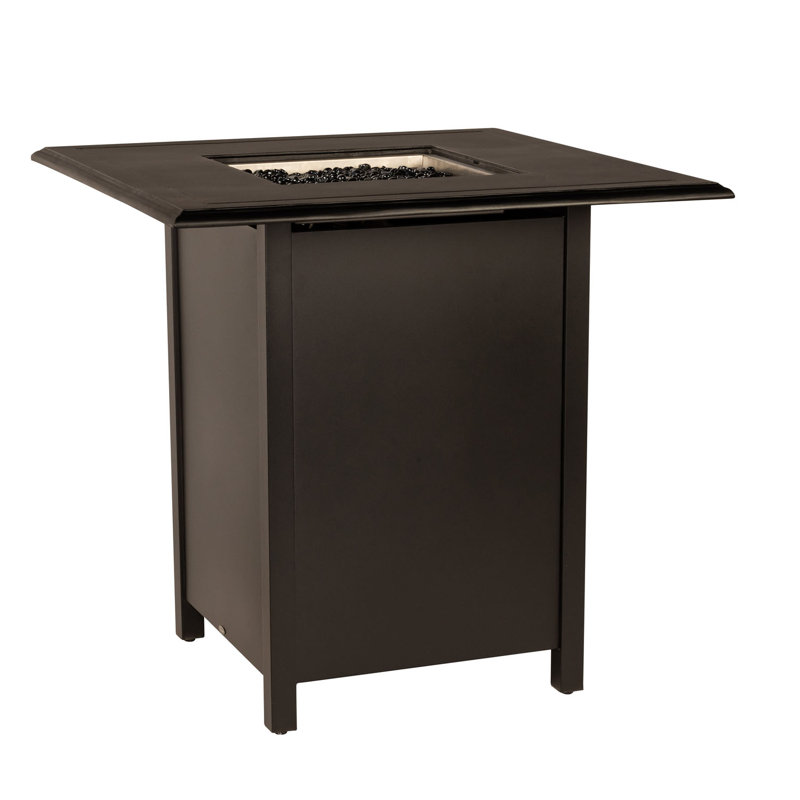 Square Bar Height Fire Table, Matte White