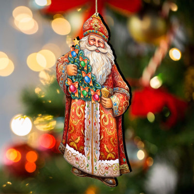 Ornements en bois arbre du père Noël de la joie par Debrekht