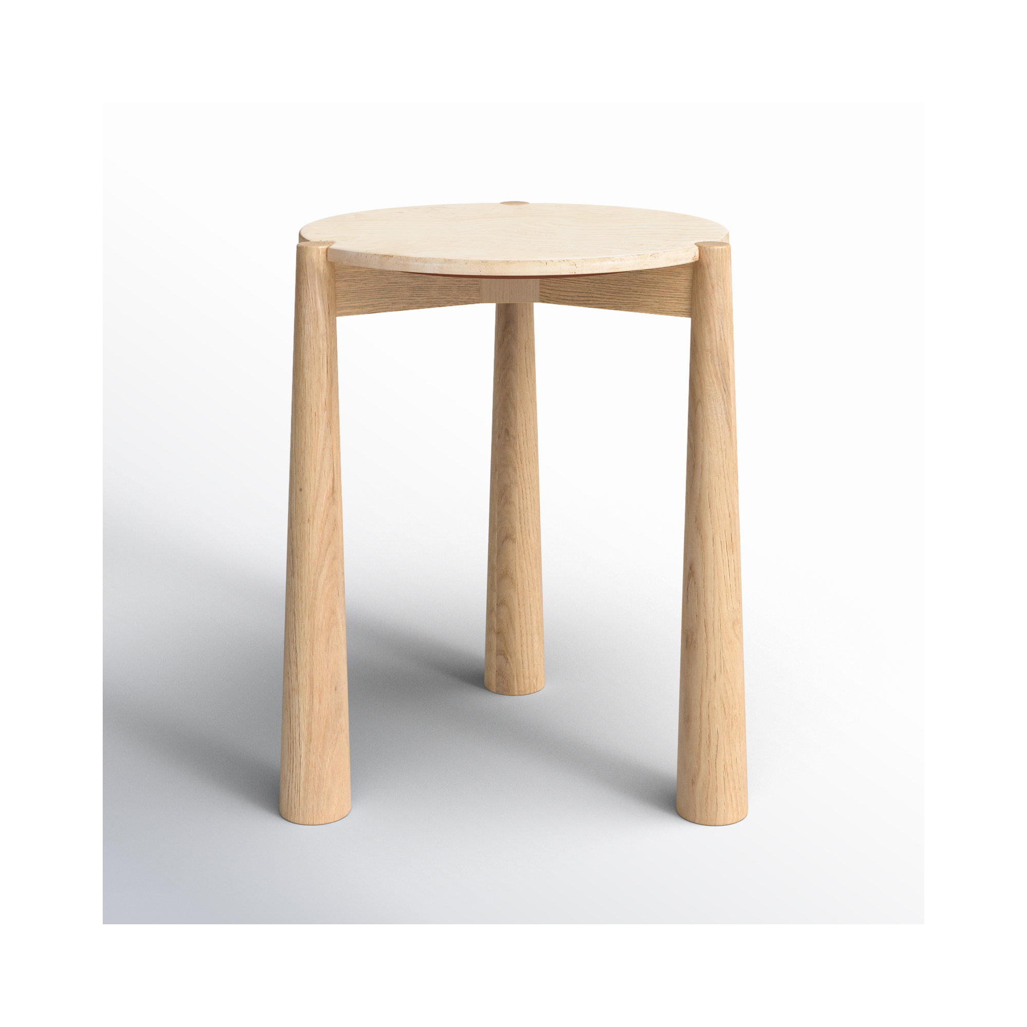 Carver Side Table, Natural Oak Top/ Natural Oak Base