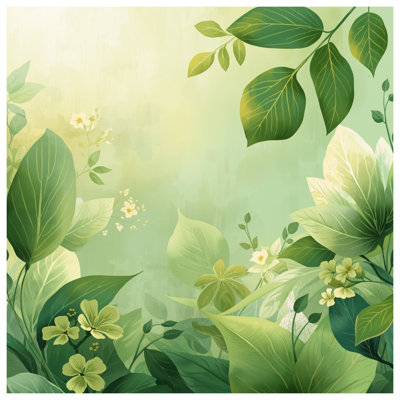 Green Leafy Plants Quilted Bedspread All Sizes