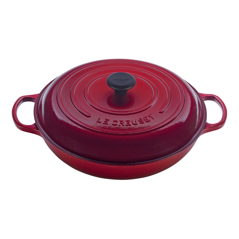 Le Creuset Signature Enameled Cast Iron Braiser with Lid, Cerise