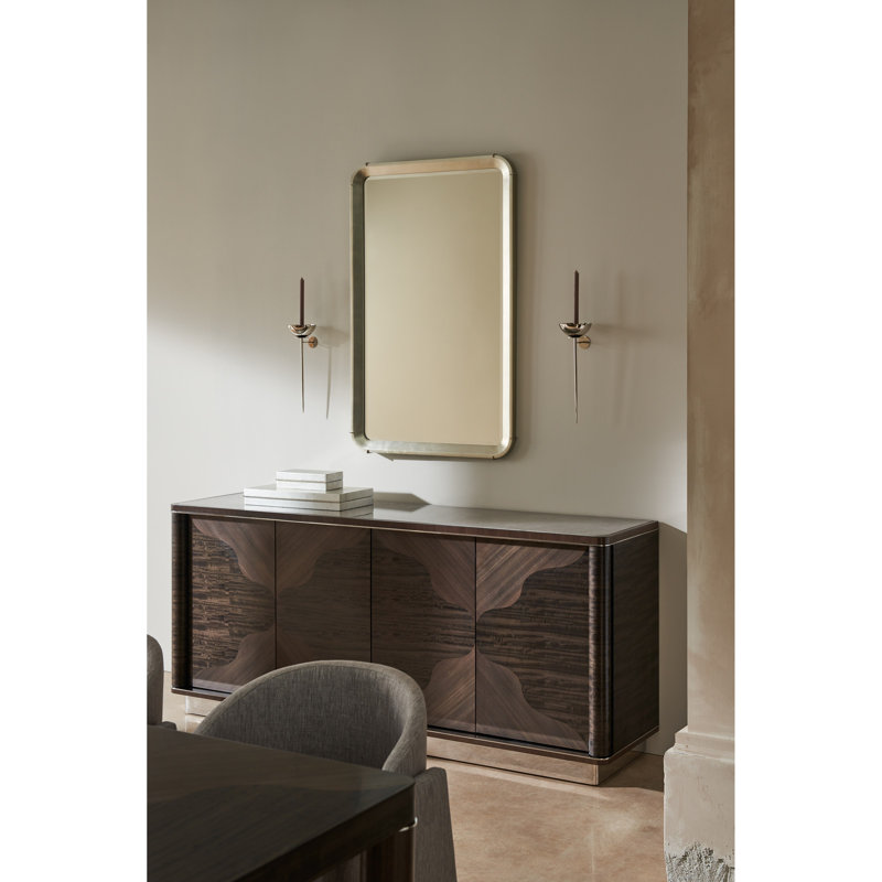 Salver Rectangle Solid Wood Beveled Wall Mirror