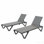 Chaise de patio d'extérieur en polypropylène aluminium avec dossier réglable, chaise longue pour la plage, la cour, le balcon (gris, 2 chaises longues)