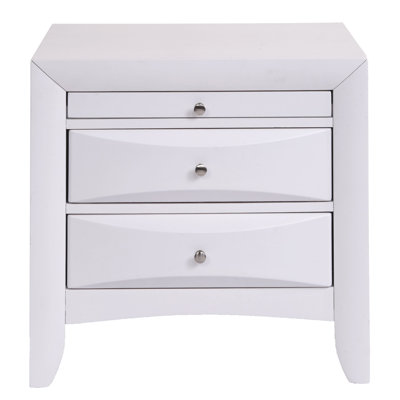 Table de chevet blanche avec 2 tiroirs