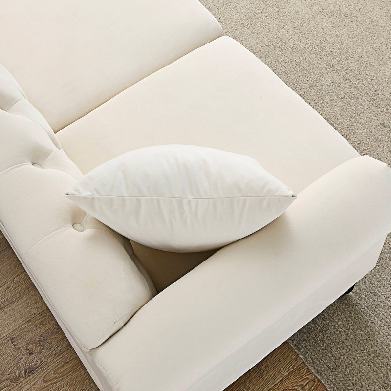 Tufted Couch With Rolled Arms, Chesterfield Sofa, Seater Sofa, 2, Beige