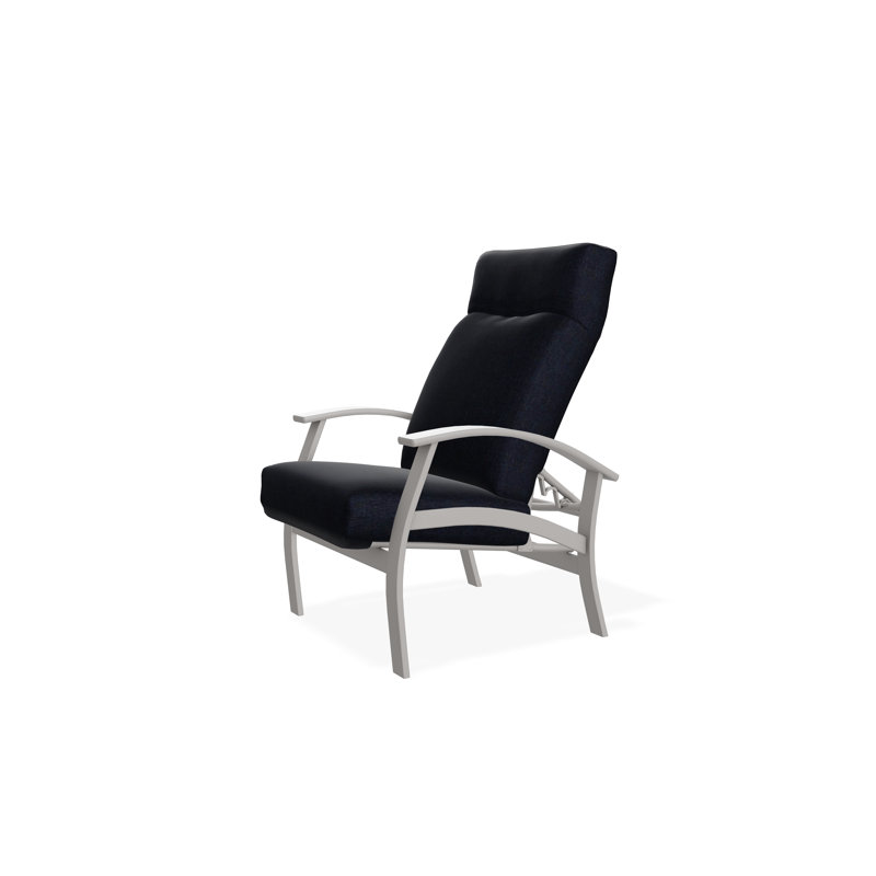 Belle Isle Outdoor Lounge Chair, Warm Gray, Spectrum Indigo Sunbrella®