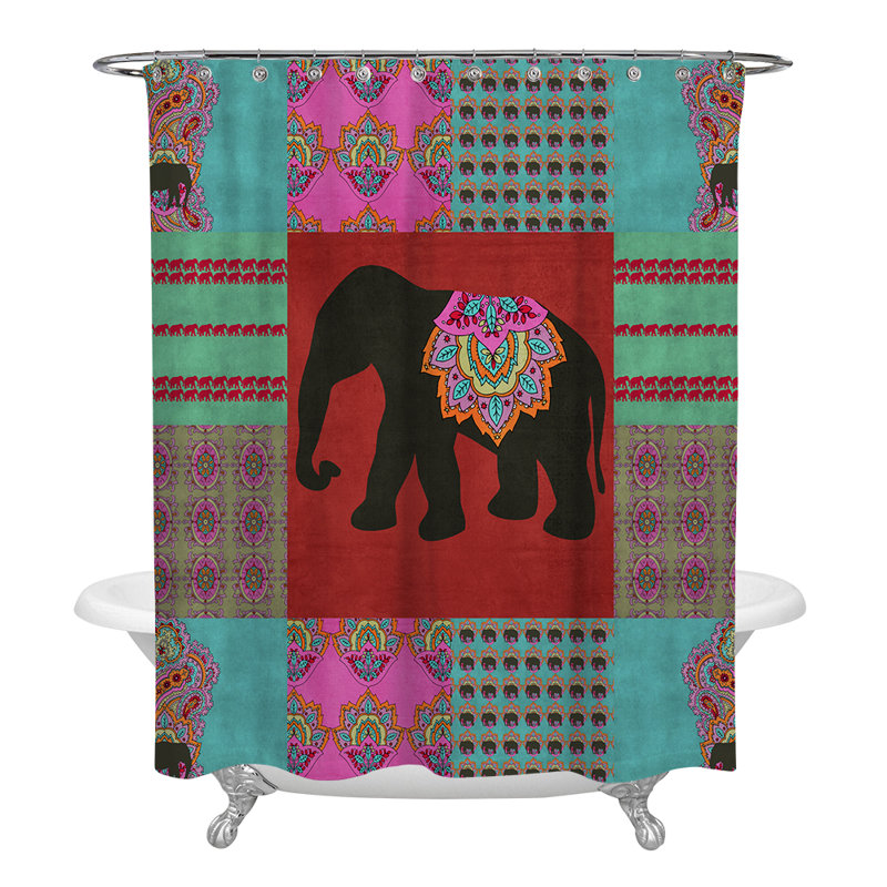 Patchwork Shower Curtain, 93" H x 70" W
