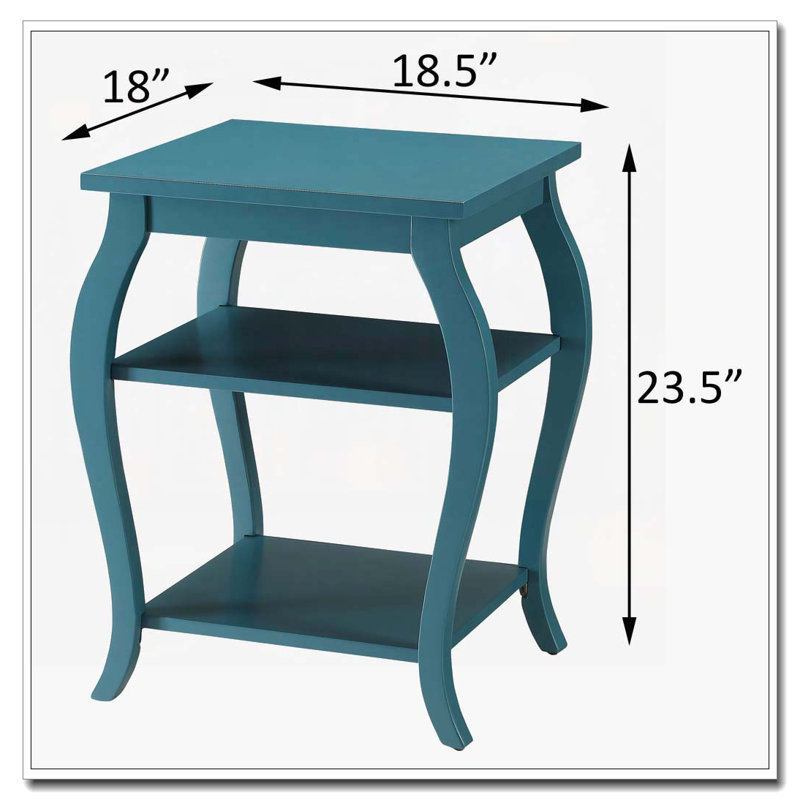 Teal 2-shelf End Table