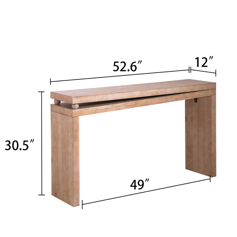 Narrow Console Table, Slim Entryway Table, Small Space Sofa Table, 52 Inch Hallway Table, Wood Console Table With Bead Detail, Rustic Modern Console, Natural Wood Finish Table, Minimalist Foyer Table.
