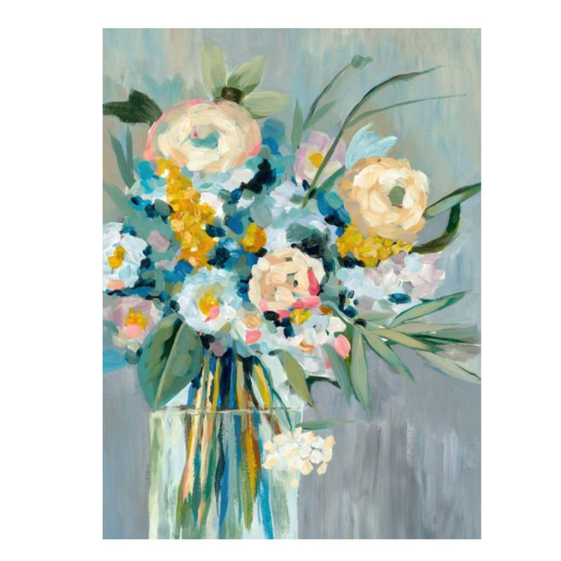Tea Time Painting by Sara Brown, Glass Coat, 32" H x 24" W x 1.5" D