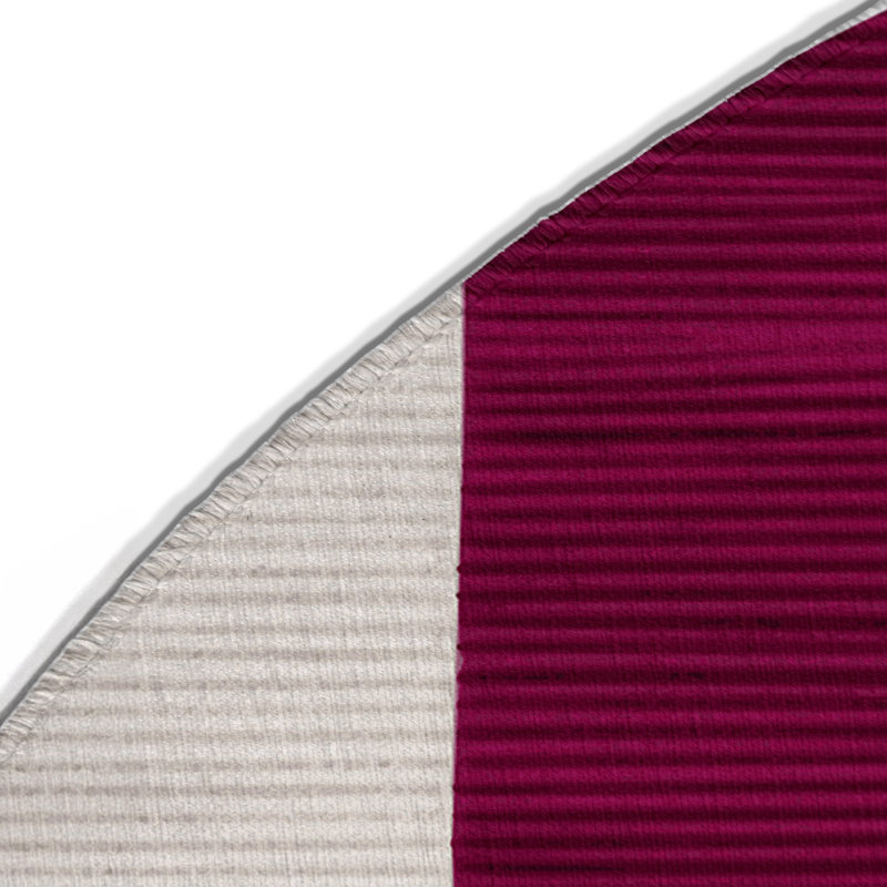 HorizontalStripes Red Indoor and Outdoor Area Rug, Round 5'