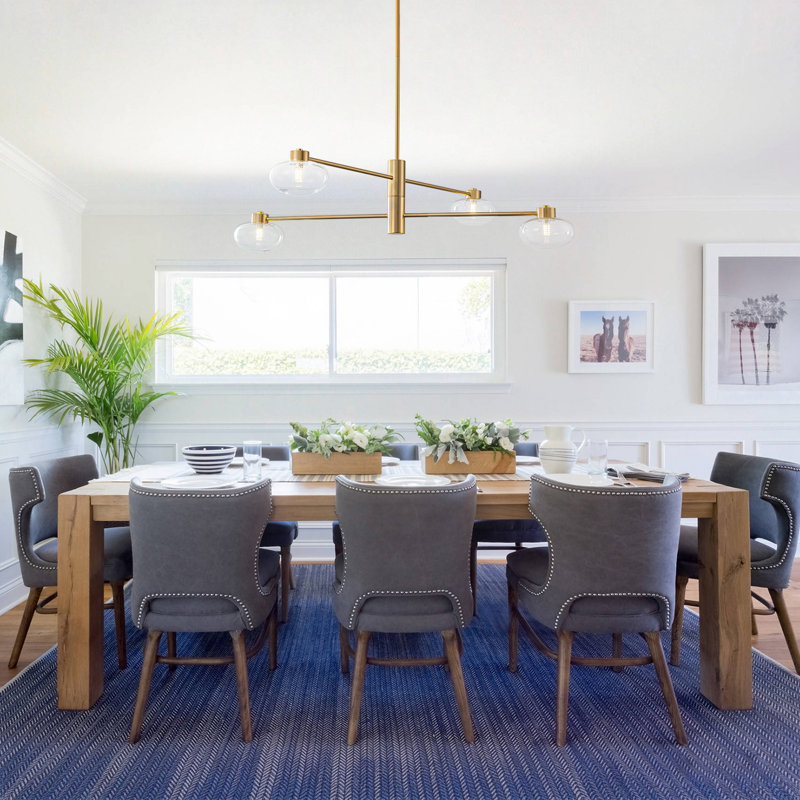 Modern 4-Light Clear Ellipse Glass Layered Chandelier