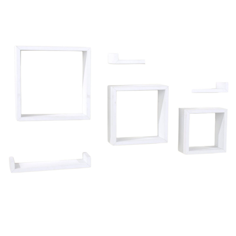 Hudson Shelf Kits, 6 Piece Wall Shelf Pack, White