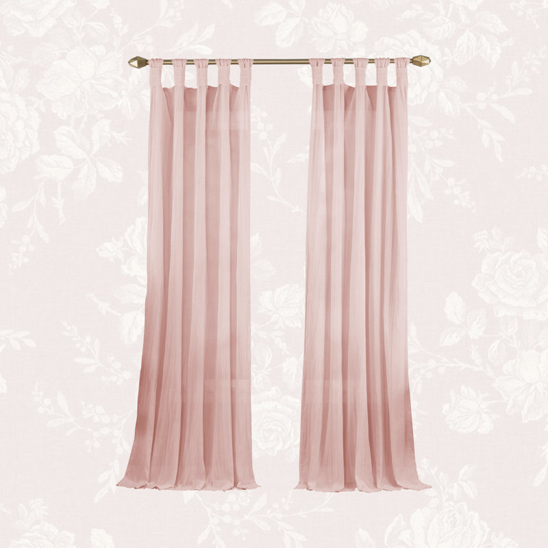 Karsten 50" W Semi-Sheer Tab Top Curtain Panel, 50"W x 95"L, Gray